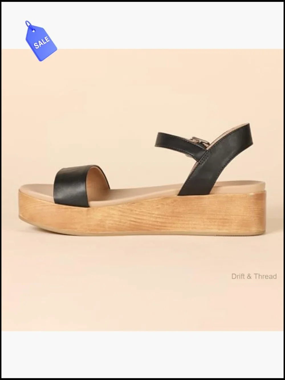Two Band Ankle Strap Open Toe Flatform Sandal Women's Platform Sandal